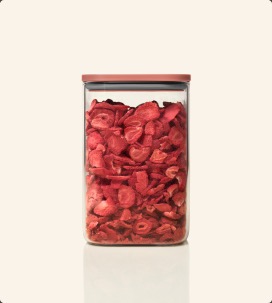 Glass airtight container with buttons