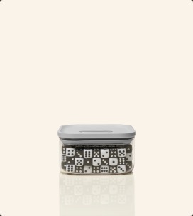 Glass airtight container with buttons