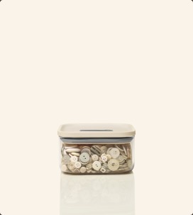 Glass airtight container with buttons
