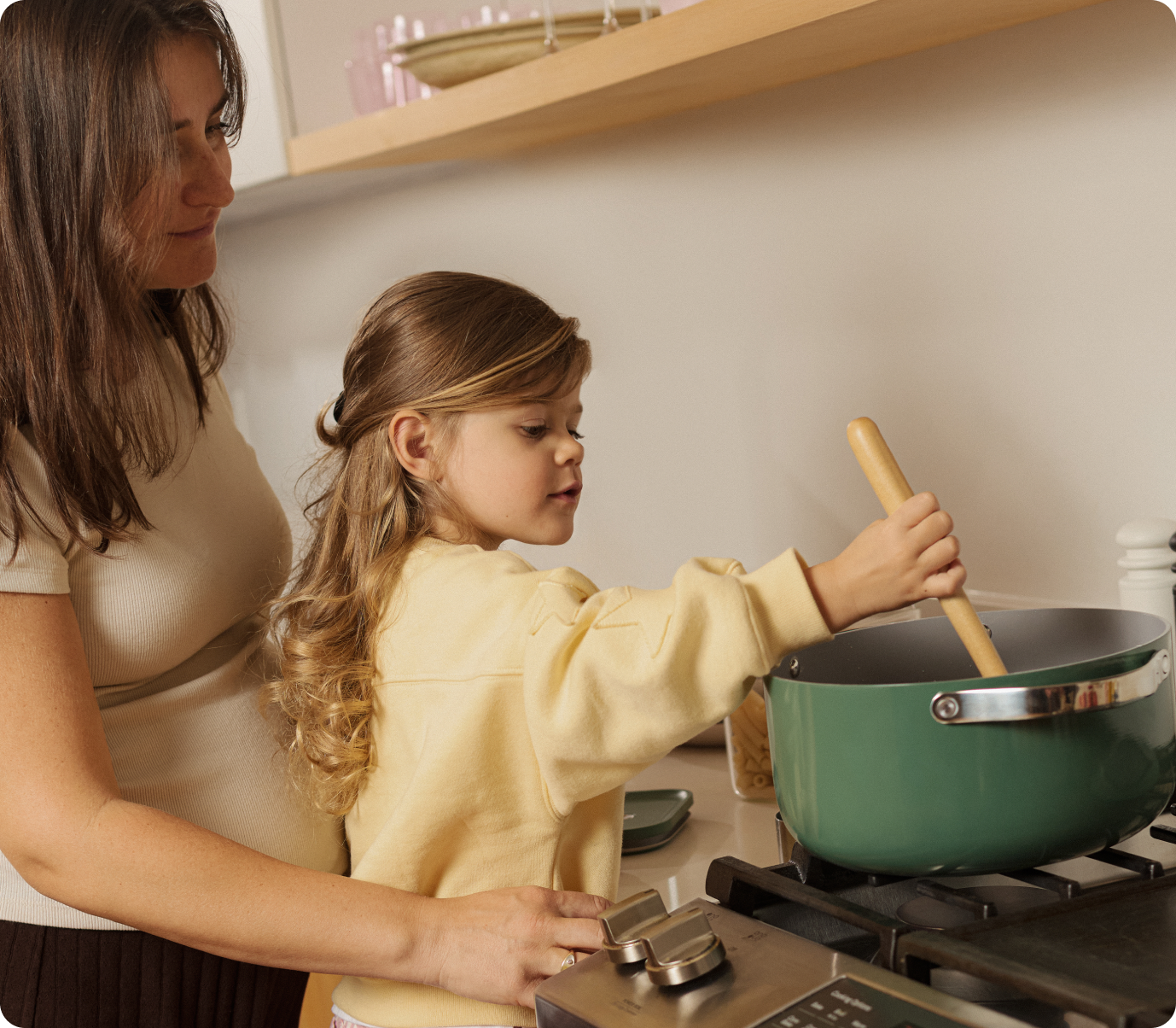 Family cooking in the kitchen