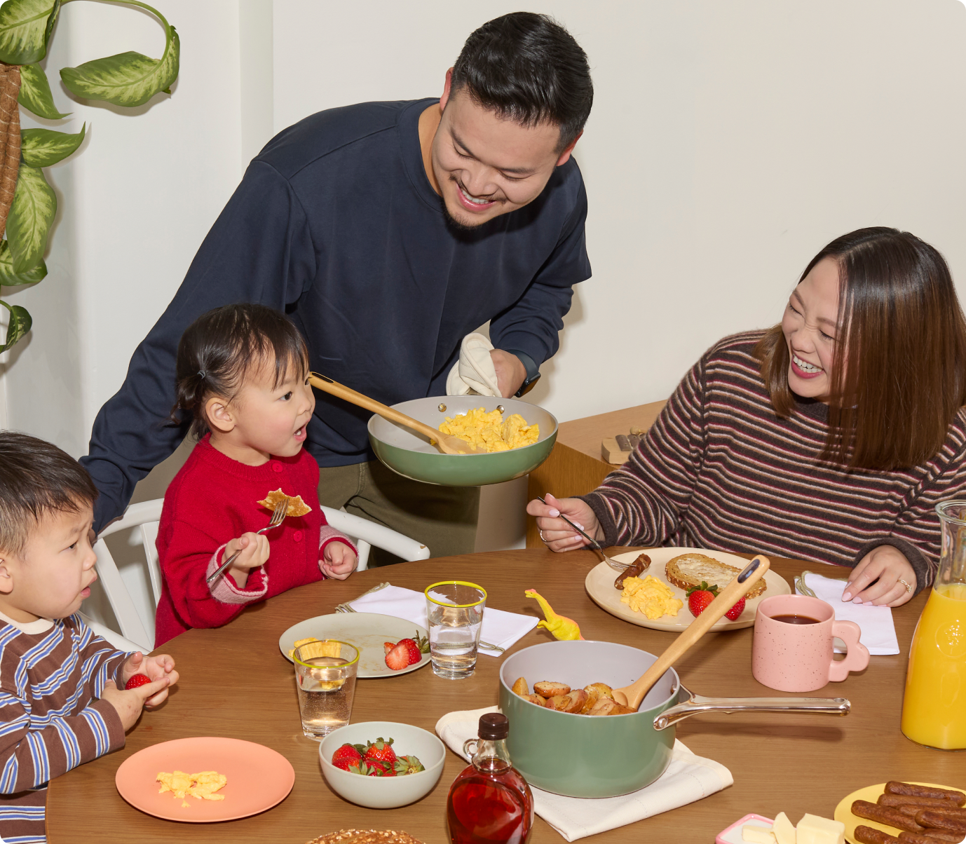 Family cooking in the kitchen