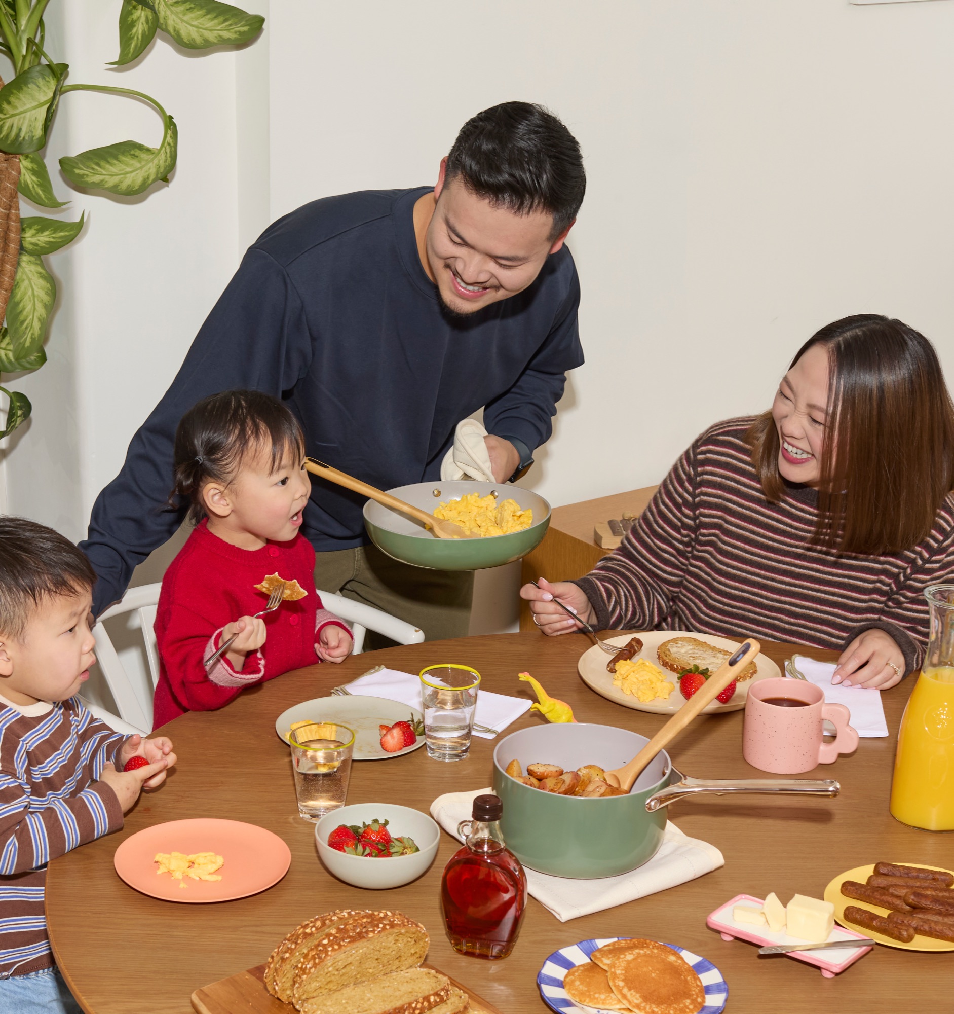 Families cooking in the kitchen
