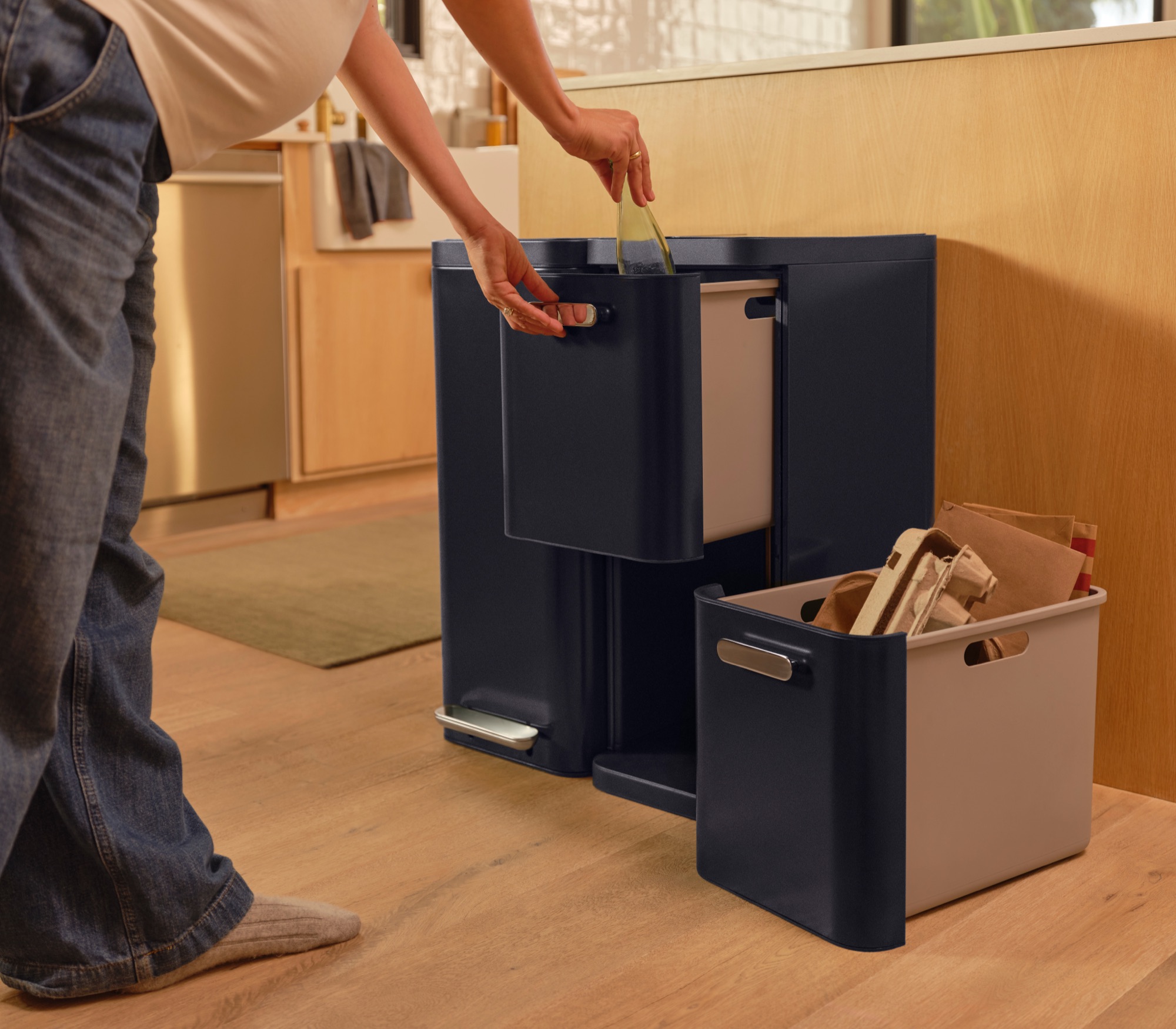 Caraway trash can in modern kitchen